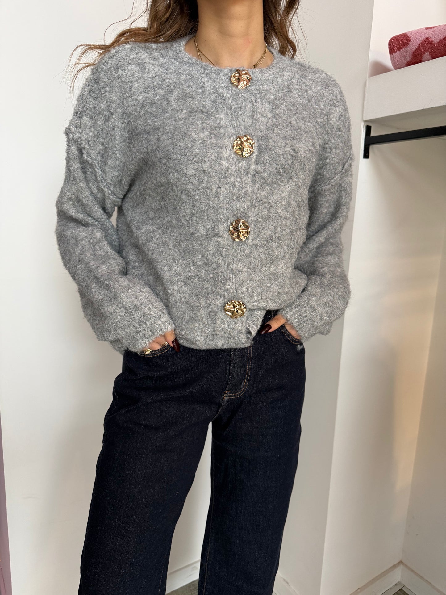 Cardigan Bottoni Oro