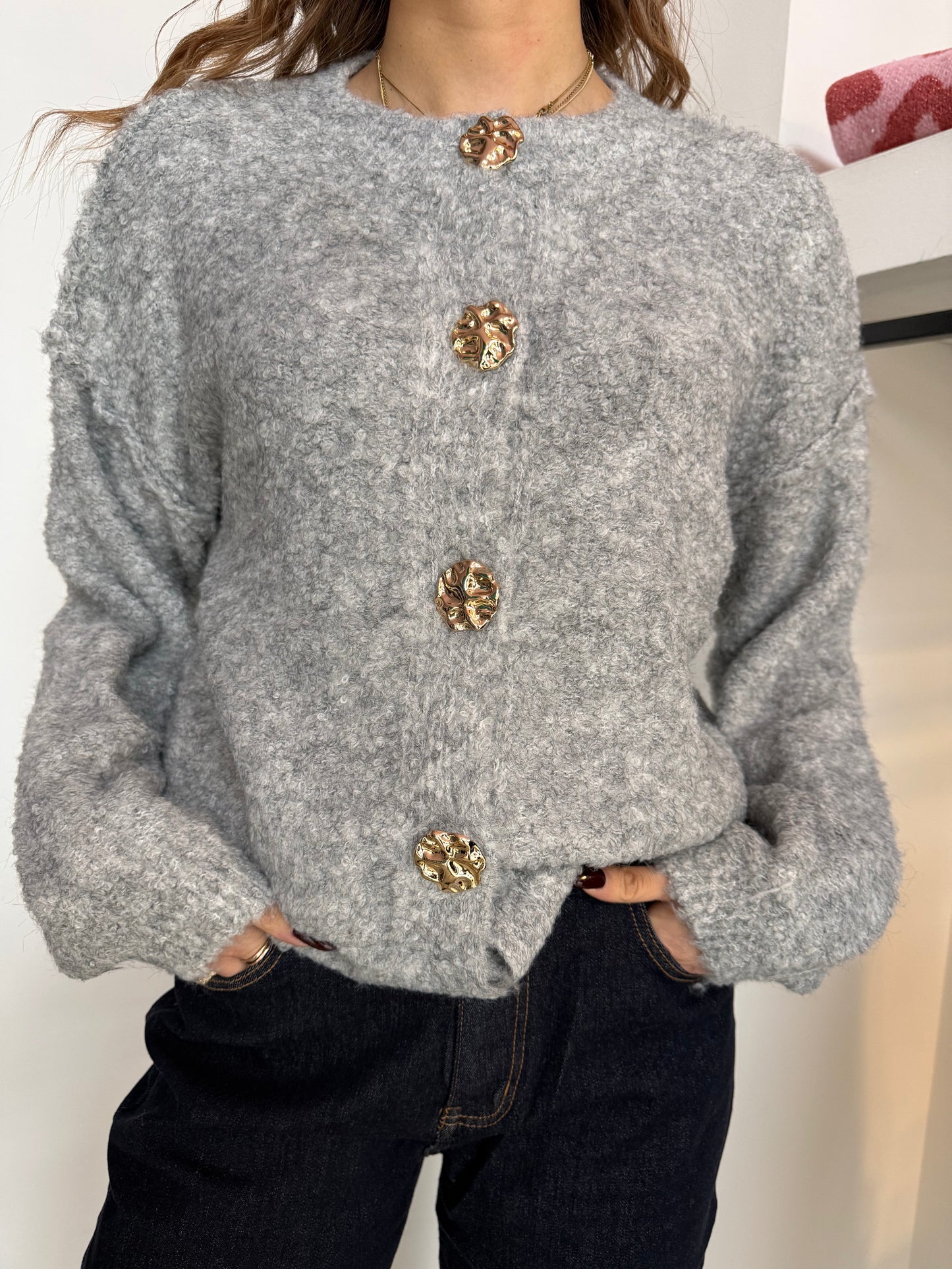 Cardigan Bottoni Oro