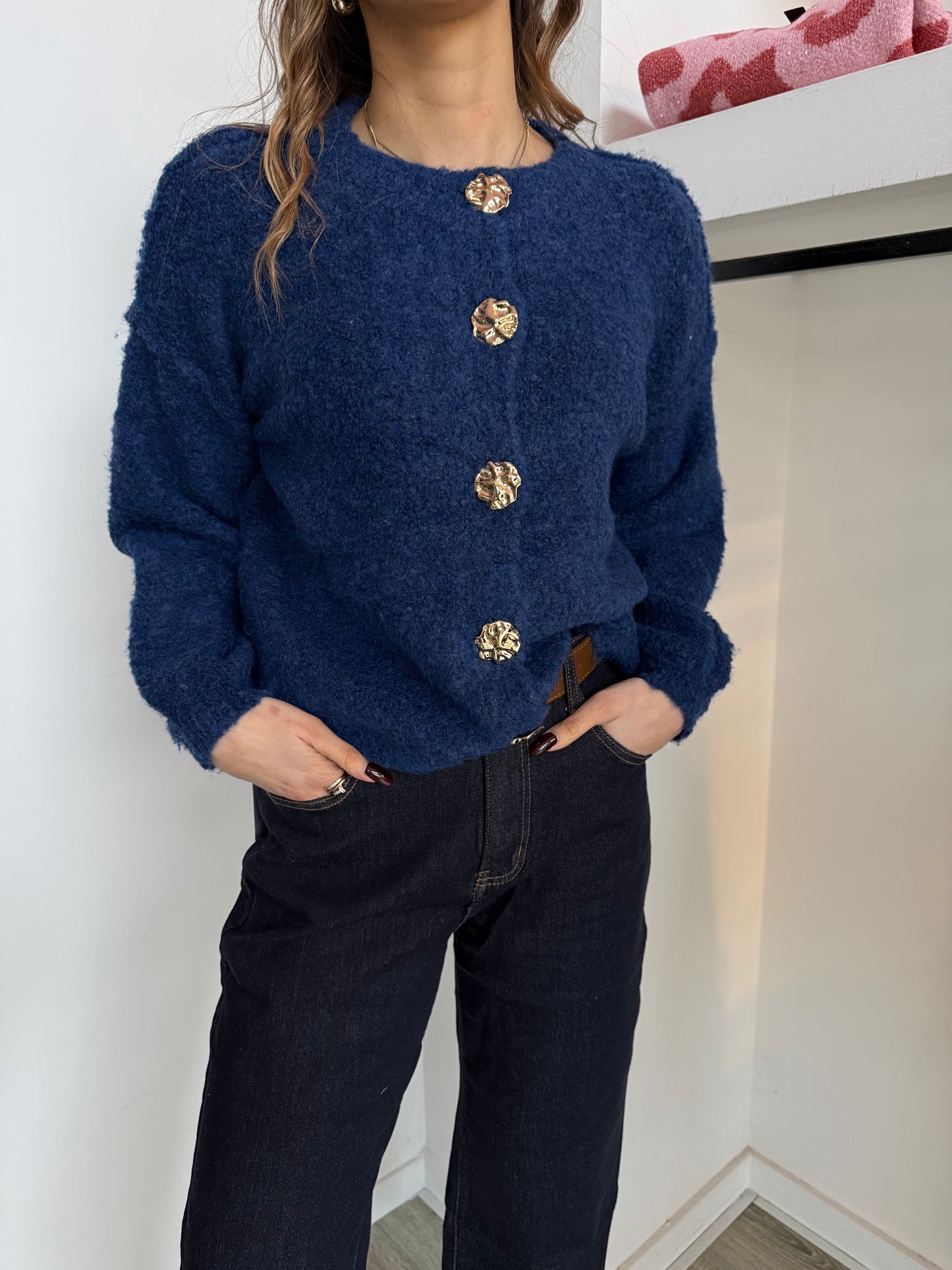 Cardigan Bottoni Oro