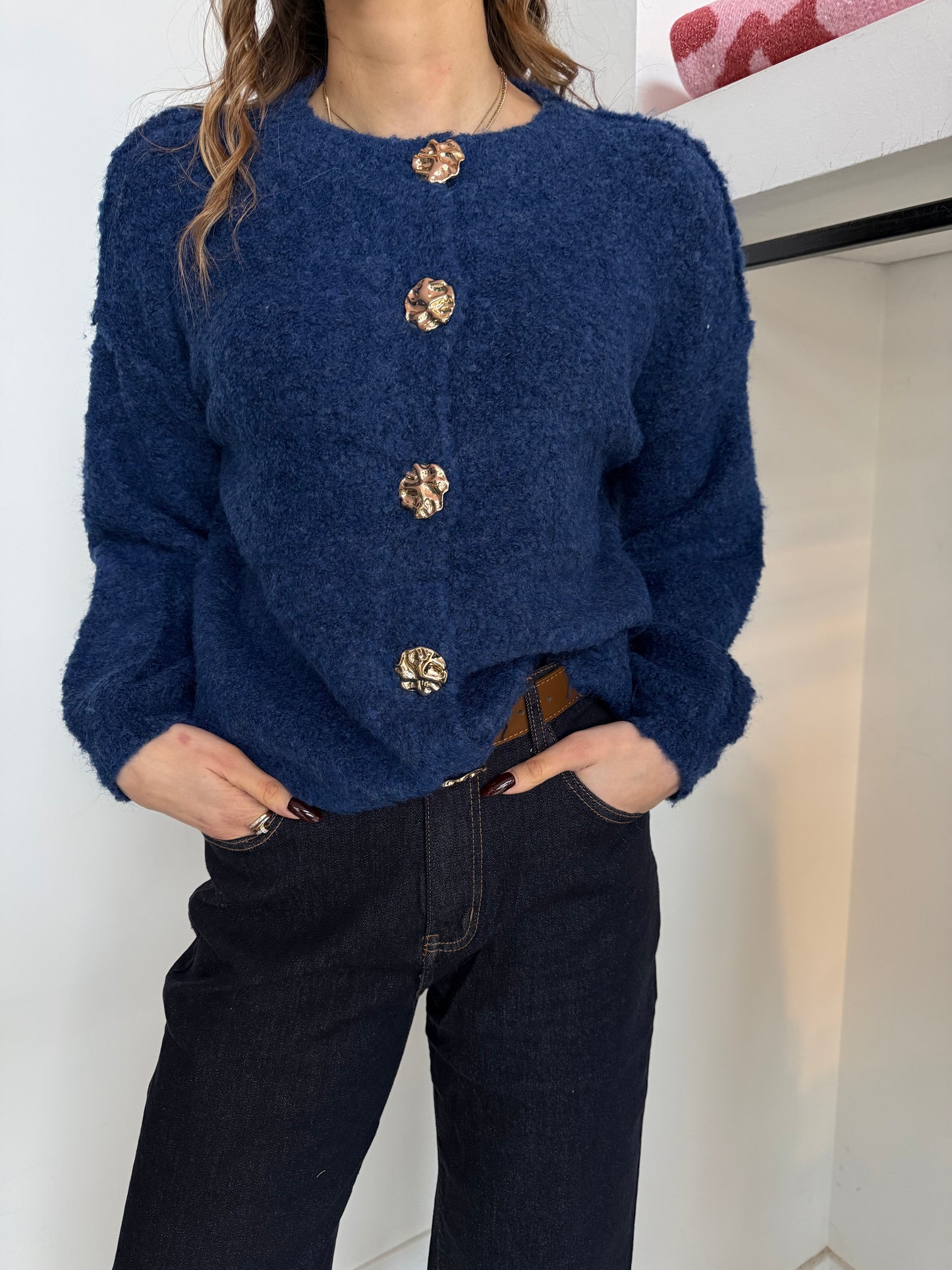 Cardigan Bottoni Oro