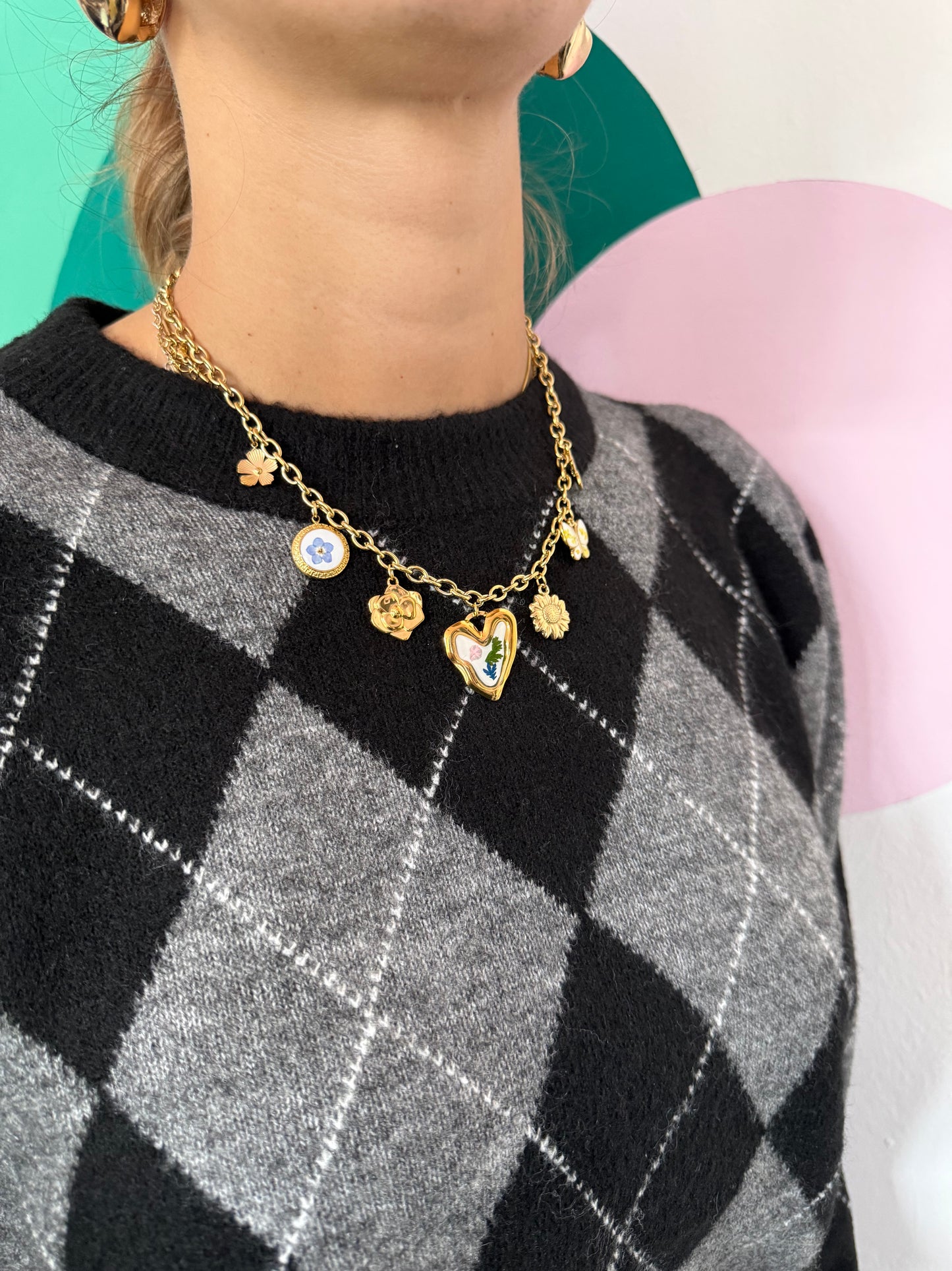 Collana Cuore Fiorato