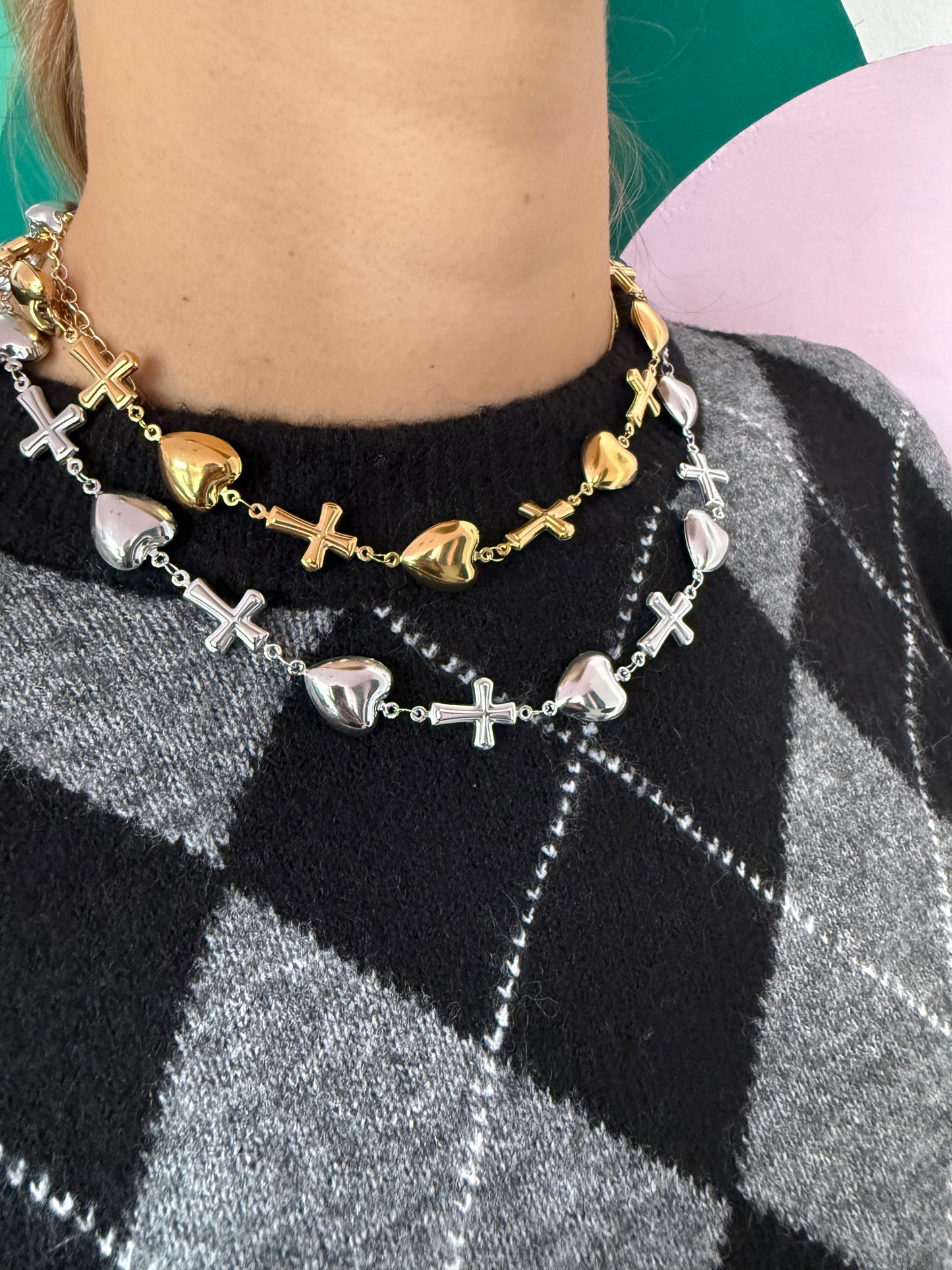 Collana Cuori e Croci