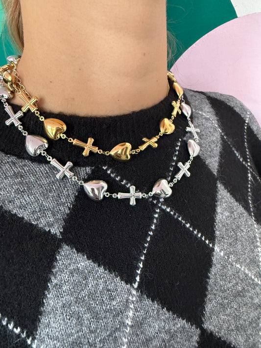 Collana Cuori e Croci