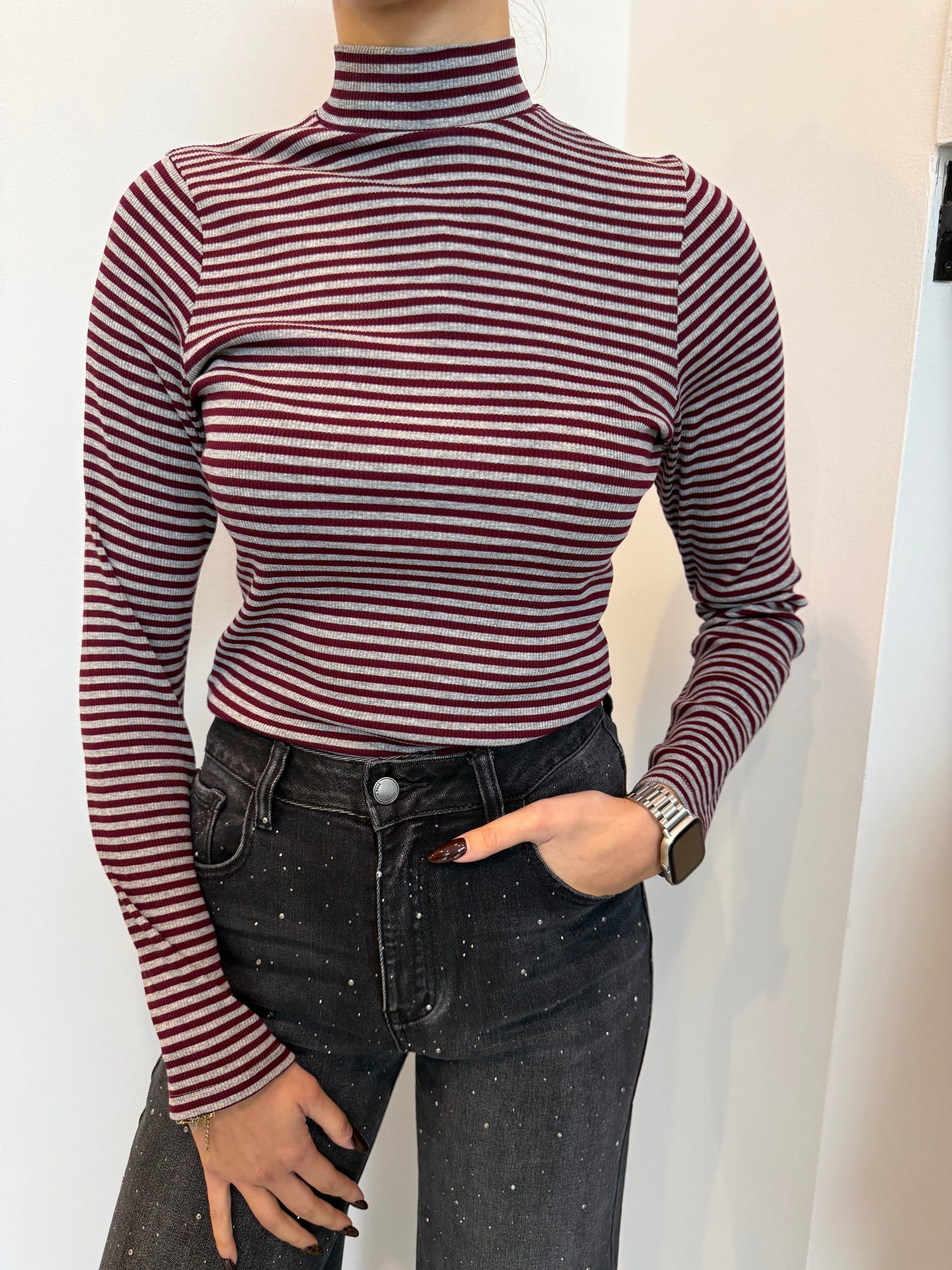 Maglia Righe Lupetto