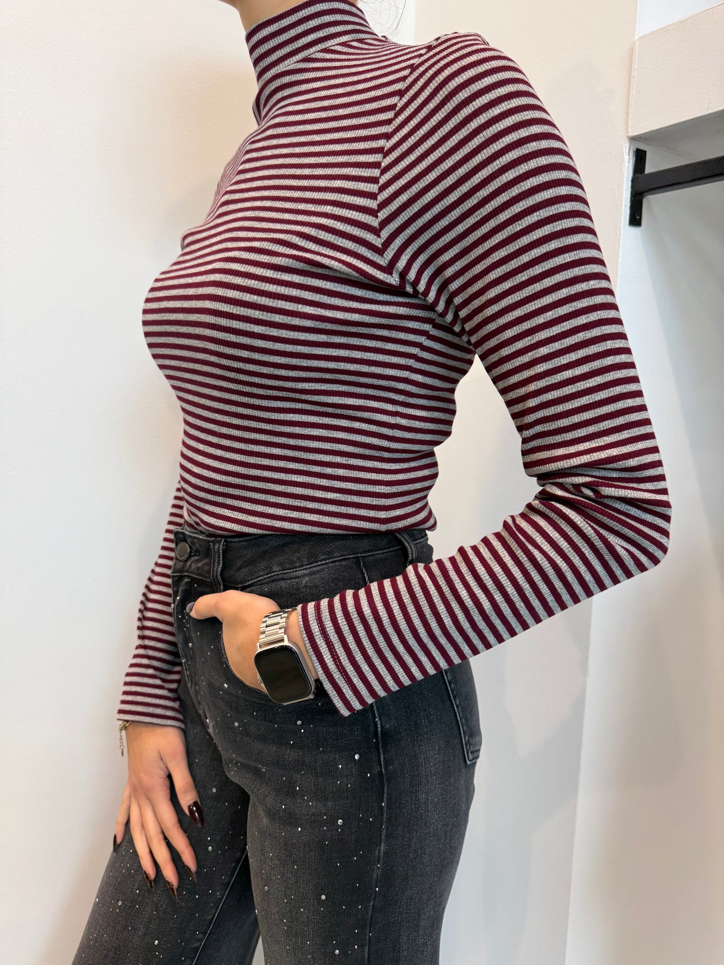 Maglia Righe Lupetto